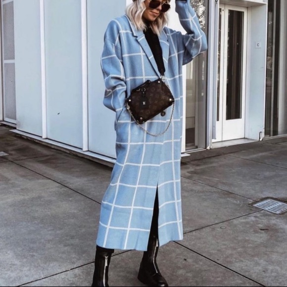 Zara Jackets & Blazers - Zara plaid knit coat — new with tag, bloggers favorite